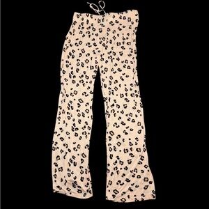 Tabitha Webb Leopard Print Y2K Lounge Pants Pink Pajama Bottoms M